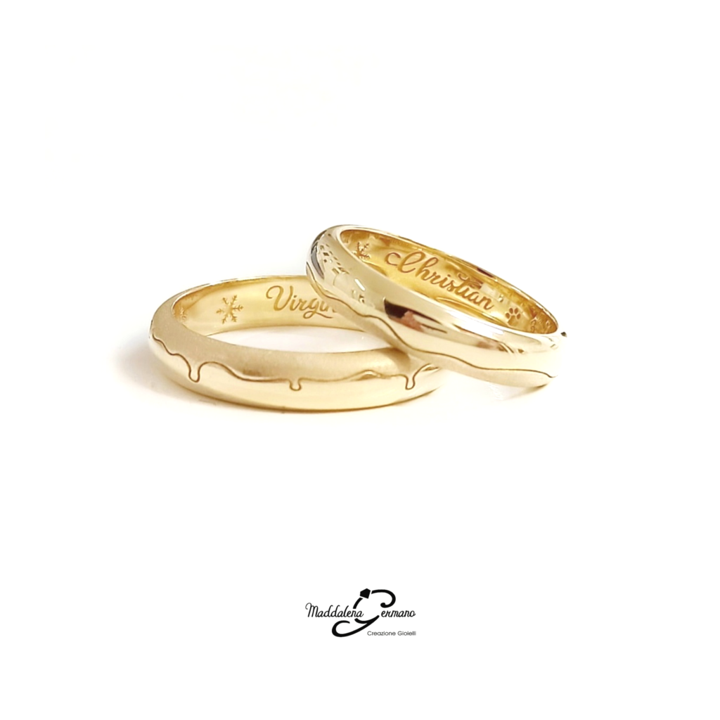 Fedi Nuziali Neve- oro 18 kt -Maddalena Germano