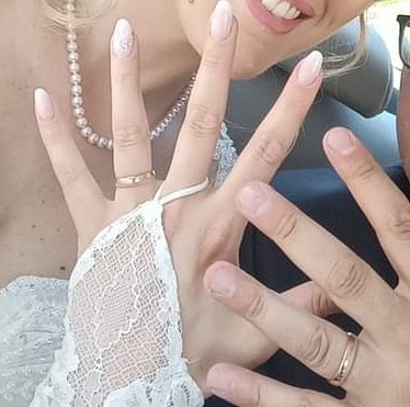 Fedi Nuziali iniziali S I - oro rosa kt - Maddalena Germano