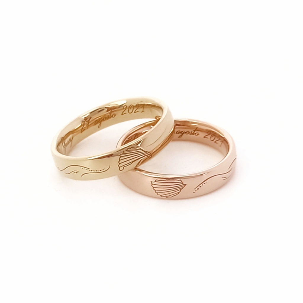 Fedi Nuziali oro 18 kt - Conchiglia - Maddalena Germano