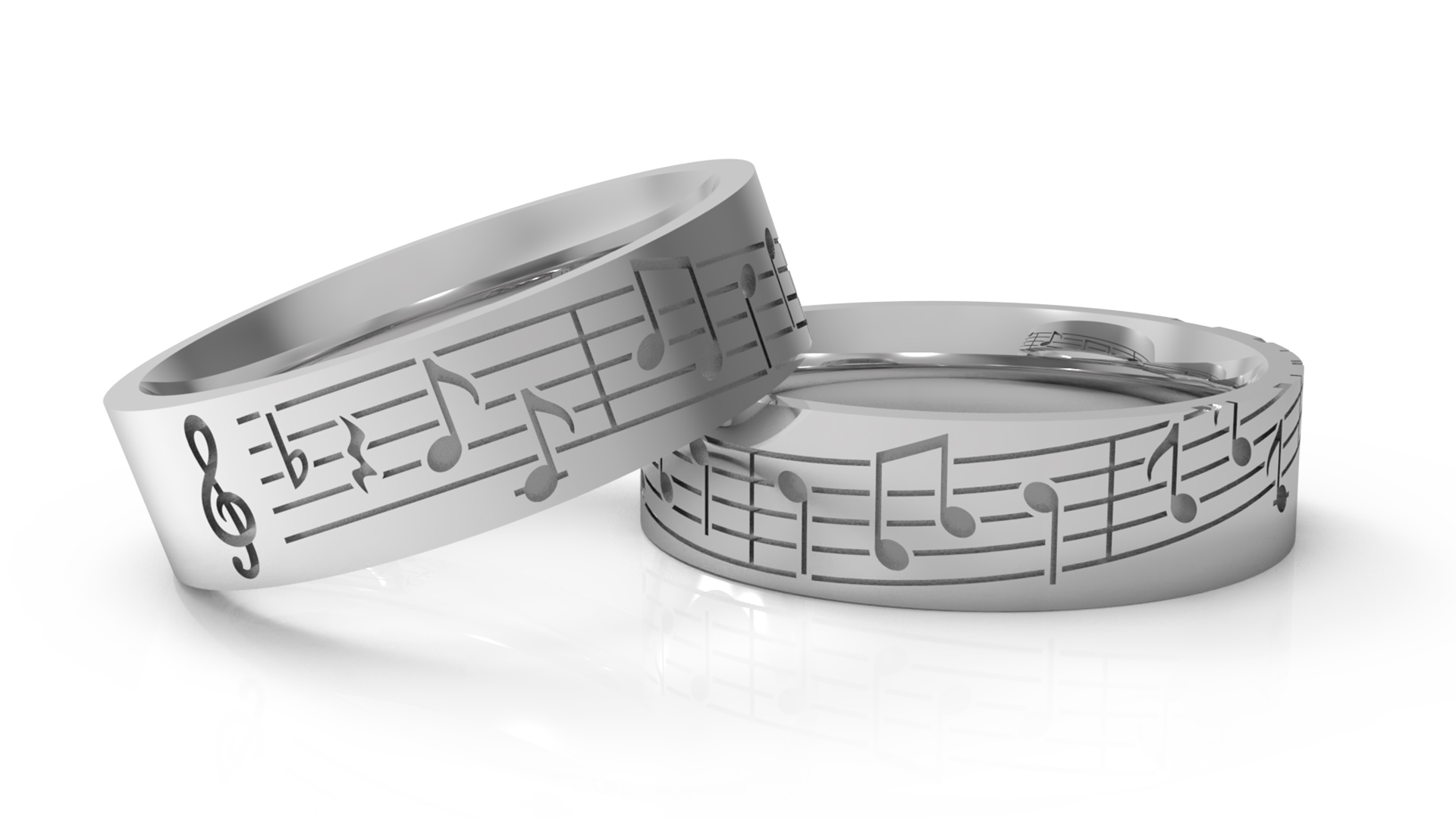 Fedi Nuziali oro 18 kt Tema Musica - Maddalena Germano